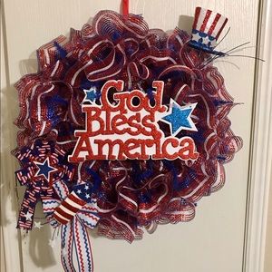 Handmade 4th of July patriotic wreath